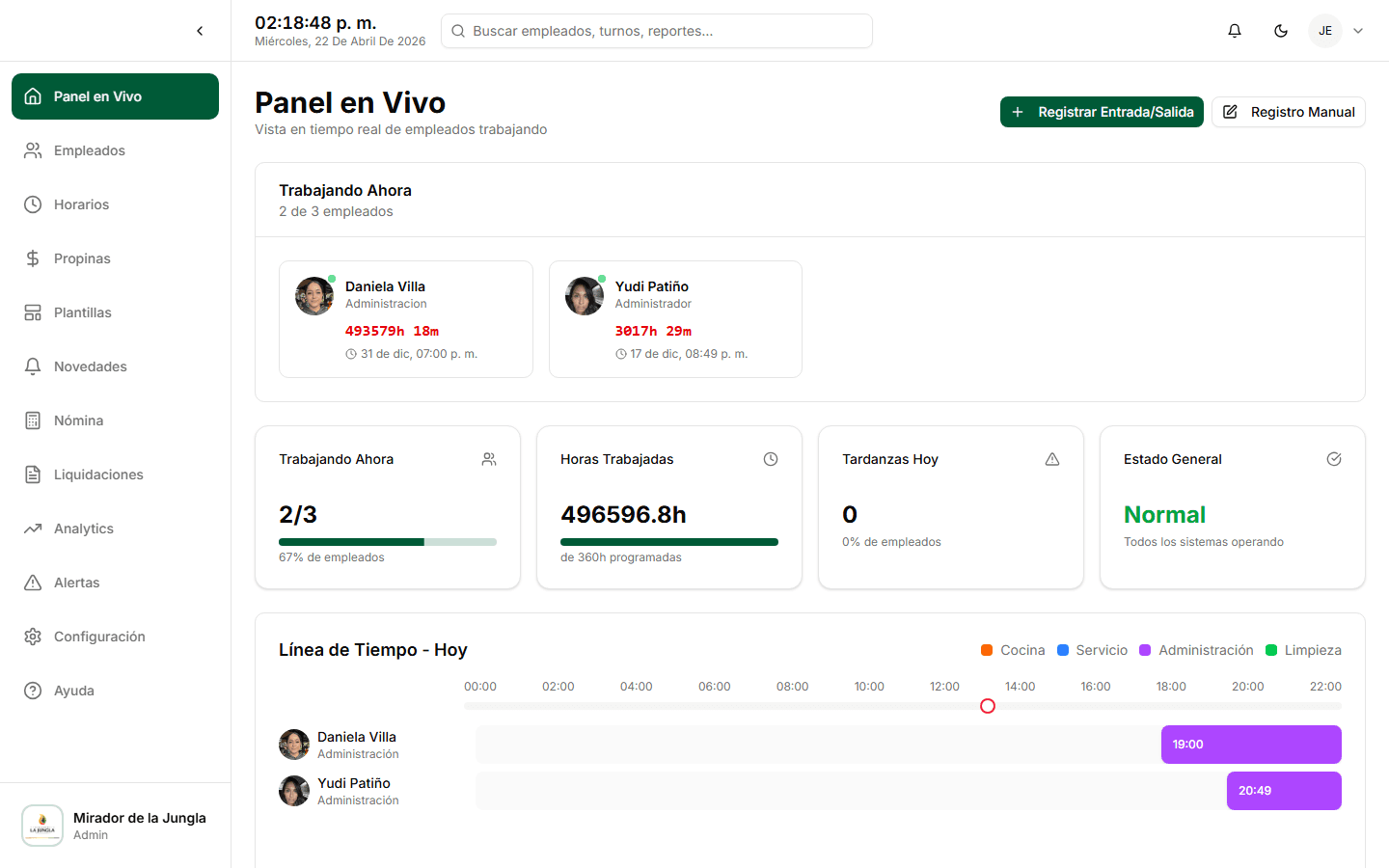 Aiva Agenda dashboard